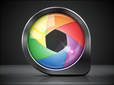 ColorSnapper Icon (256px) aperture application color colorsnapper colour icon iris loupe mac magnifiing glass picker steel