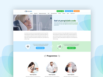 Home page donation eye home page index layout medical ui uiux ux website