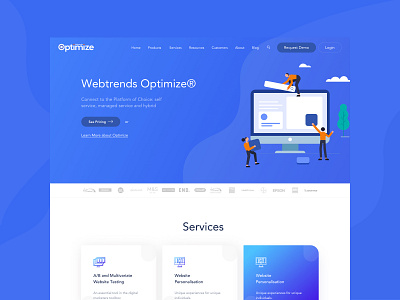 Optimize Home Page agency creative design digital illustration layout marketing sales sketch ui uiux web