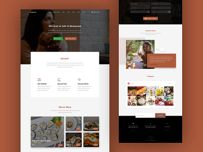 Restuarant home page breakfast cafe design dinner food food and beverage food and drink health home delivery lunch restuarant sketch ui uiux