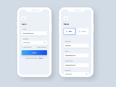 Sign up and Log in Screens app cleandesign creative design illustration login register signup sketch ui ui deisgn uiux white