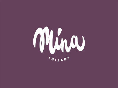 Mina Hijab branding brush design identity lettering logo logotype typography