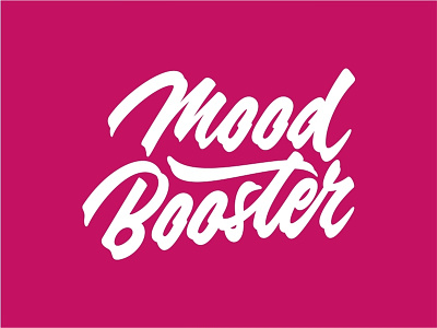 Mood Booster branding brush brush lettering custom lettering identity lettering logotype tshirt design typography