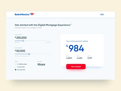 Mortgage Calculator 004 banking calculator clean concept daily ui design digital design finance minimal mortgage ui ui ux design user interface ux web design