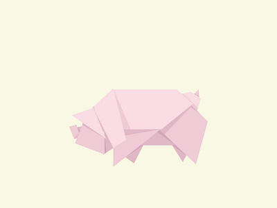 CNY origami pig animal design illustration origami pig taster