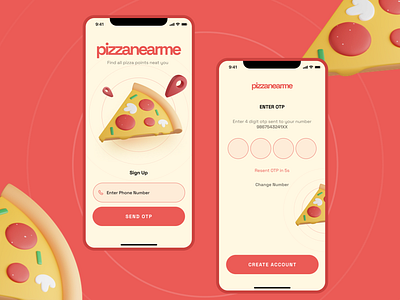 #dailyui 001 - Signup Page android app app design concept dailyui ios mobileui pizza ui uidesign ux