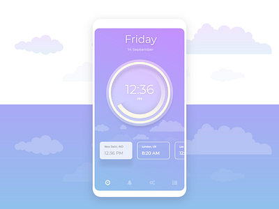 Clock App Concept android app clock concept design illustration ios ui uidesign