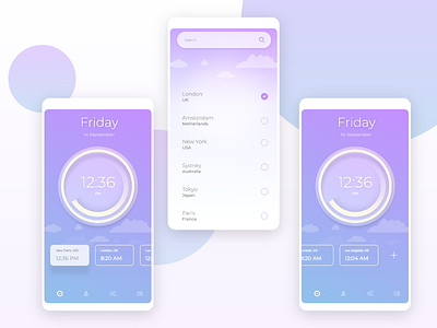 Clock App Concept android app clock design illustration ios ui uidesign