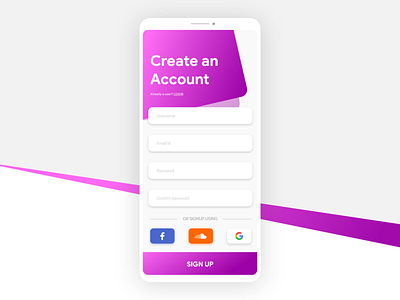 Signup Page #dailyui #001 android app ui dailyui ios signup page uidesign