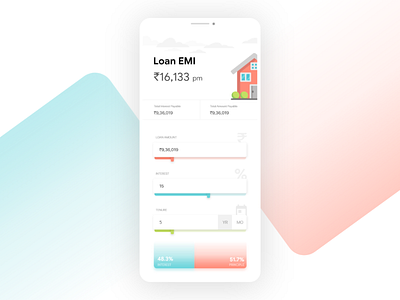 Loan EMI Calculator #dailyui #004 android app app design calculator design ios loan calculator ui uidesign