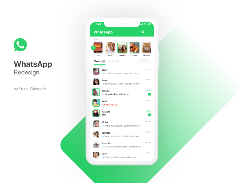Download Whatsapp iOS app Redesign by Krunal Ghorpade on Dribbble