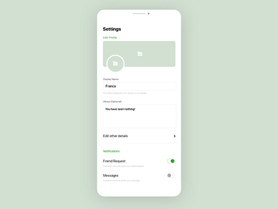 Social Profile Settings Page #dailyui #007 android illustration ios settings social media ui uidesign ux