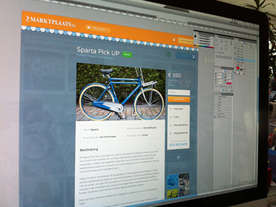 Product view #marktplaatsRedesign bike interface market marktplaats orange redesign ui web