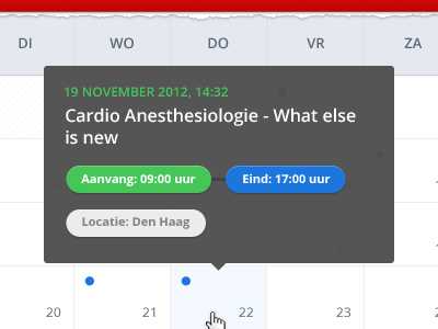 Calendar #nva blue calendar green grey hover time ui