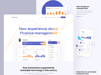 Finance Landing Page activity bank banking card clean crm deposit design finance landing page minimalist money transaction ui website