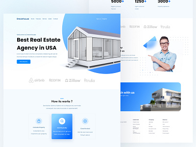 Dreamhouse Landing page 3d agency branding card clean design house landing page minimalism minimalist real estate ui