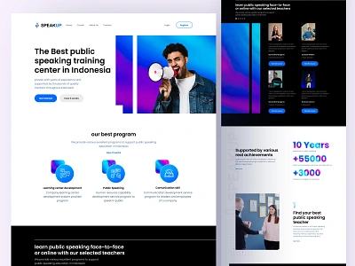 Speake Up Landing Page advice branding card clean comunication design entrepreneurship influencer keynote minimalism minimalist personalbranding pradvice pressrealese public relation publicrelationsfirm speak speaker ui