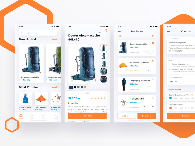 Outdoors Rent App by graha caesara for Pixelz on Dribbble