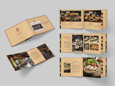 Madam Kieu restaurant's menu book catalogue cuisine design food hoian huynhvanlong layout menu old print tradition valorhuynh valorstudio vietnam