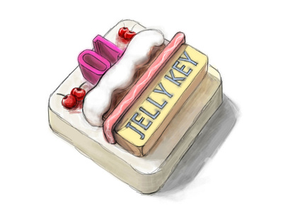Birthday cake keycap sketch