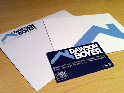 Dawson Boyer Identity Pieces business card envelope notecard real estate realtor realty richmond rva virginia