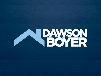 Logo: Dawson Boyer blue home house identity logo real estate realtor realty roof