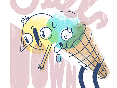 Fall Down - Illustration + Hand Lettering art character design doodle draw drawing graphic graphic design hand lettering icecream illustration ipadpro lettering pattern procreate sentence texture word