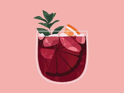 Wine Spritz beverage beverages cocktail illustration wine