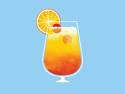 Tequila Sunrise beverage cocktail illustration tequila tropical