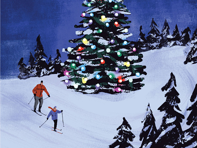 Christmas Morning Ski christmas editorial landscape ski snow sport winter