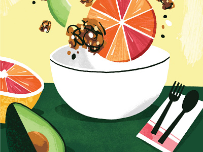 Avocado Granola Bowl drawing food illustration lifestyle