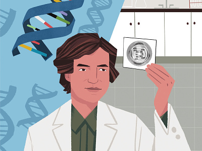 Rosalind Franklin and Photo 51 character childrensbook dna educational history illustration science