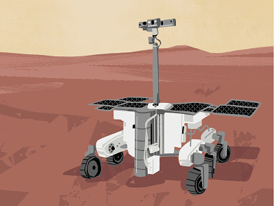 Mars Rover illustration machine mars planet science space