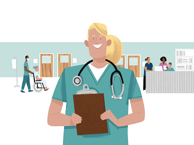 Thank you, Nurses! character drawing illustration medical nurses people scene women