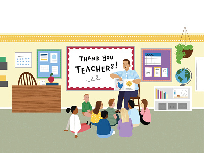 Thank you, Teachers! character children illustration interior kids setting