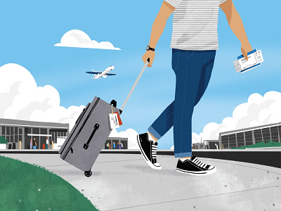 Ready for Departure airplane airport character illustration lifestyle people scene travel