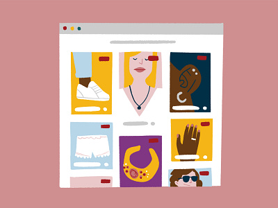 E-Commerce on Pinterest character design drawing illustration lifestyle ui ux