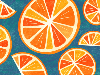 Oranges food fruit illustration pattern procreate shape