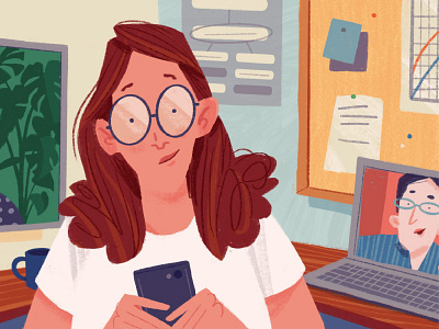 7 Tips for Collaborating with Other Researchers drawing editorial illustration office research researcher women