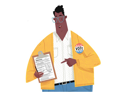 Register to Vote character drawing editorial fashion illustration lifestyle people spot voting