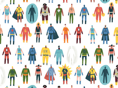 Hero Pattern character drawing hero illustration pattern people superhero