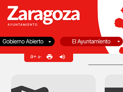 Zaragoza.ES Landing Concept branding concept design españa flat redesign spain town hall typography ui ux web zaragoza
