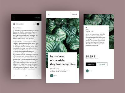 eristø° — Tropical Crime // mobile view app design clean concept mobile reading shop ui ux web website xd design