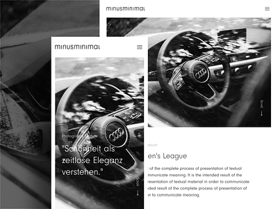 minusminimal — creative studio // project page - mobile adobexd app app design audi card clean concept design layout minimal minimalism mobile photography responsive ui ux web webdesign website website design