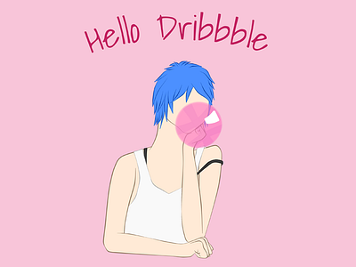 Hello Dribbble ^•^/ digital drawing hello dribbble