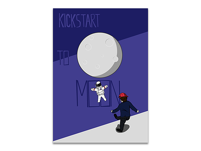 Kickstart to Moon illustration illustrator poster