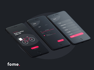 Fome application design food app food delivery app iphone 8 sass screendesign ux design