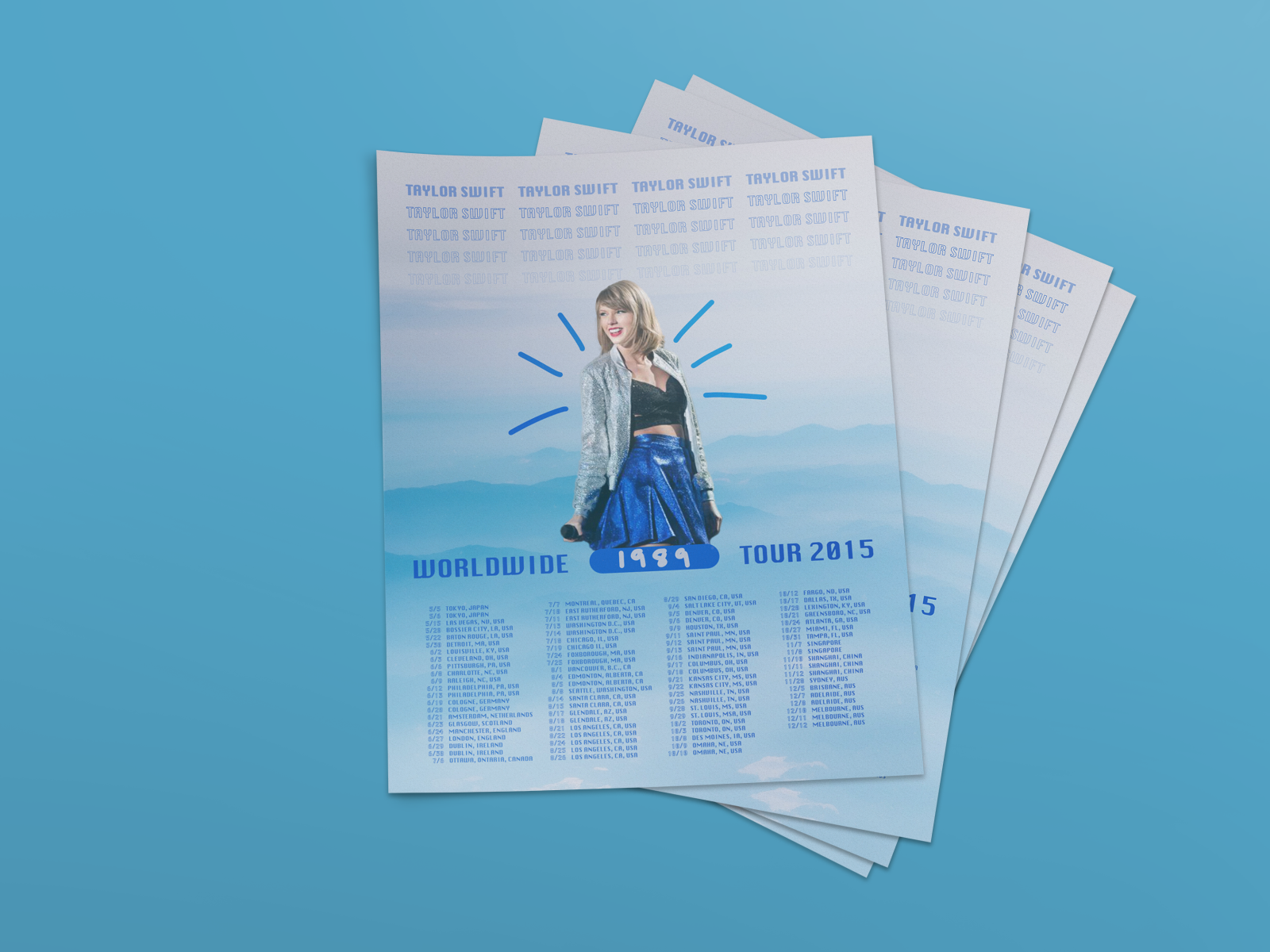 Taylor Swift 1989 Tour Poster Concept by Nida Saeed on Dribbble