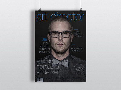 Magazine cover art blue cover dark director graphics layout magazine print