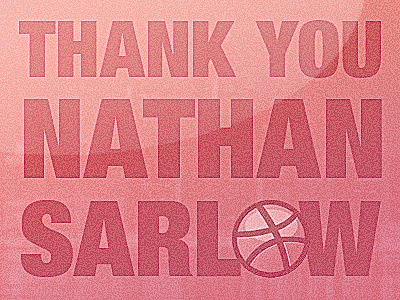 Thank you Nathan Sarlow dribbble helvetica nathan sarlow pink thanks typography